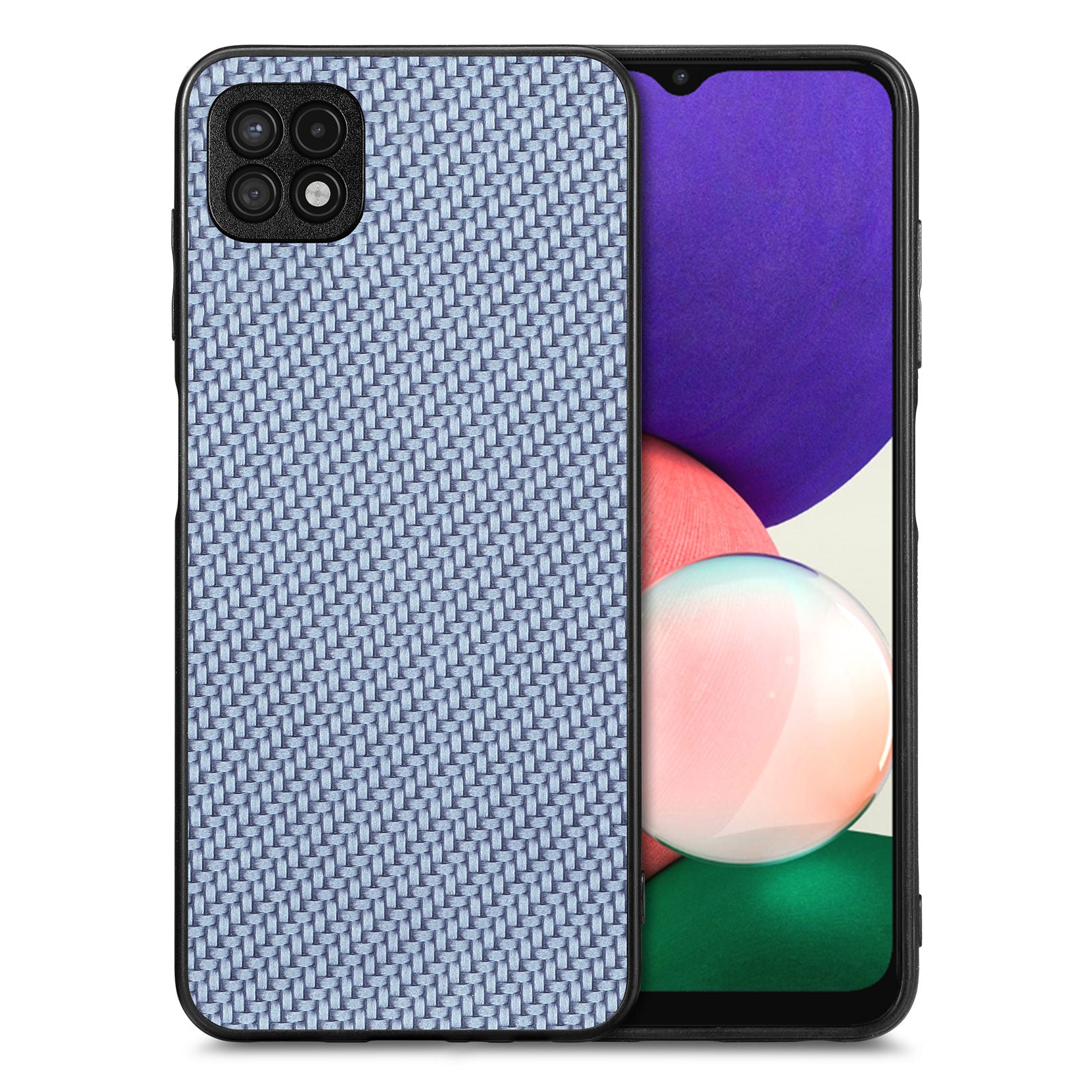 For Samsung Galaxy A22 5G (EU Version) Anti-scratch Carbon Fiber Texture Phone Case PU Leather Coated PC TPU Anti-drop Cell Phone Cover For Samsung Galaxy A22 5G (EU Version) Anti-scratch Carbon Fiber Texture Phone Case PU Leather Coated PC TPU Anti-drop Cell Phone Cover